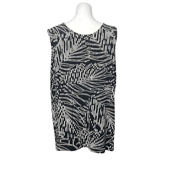 Chico's Travelers 3 Women's Tank Top Shell Blouse Slinky Stretchy Black & White - Picture 4 of 10